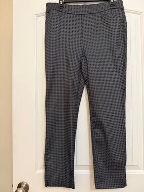 Chico's Black and Gray/Silver Sheen Stretch Pants w/ Diamond DesignSz 2R (12R)